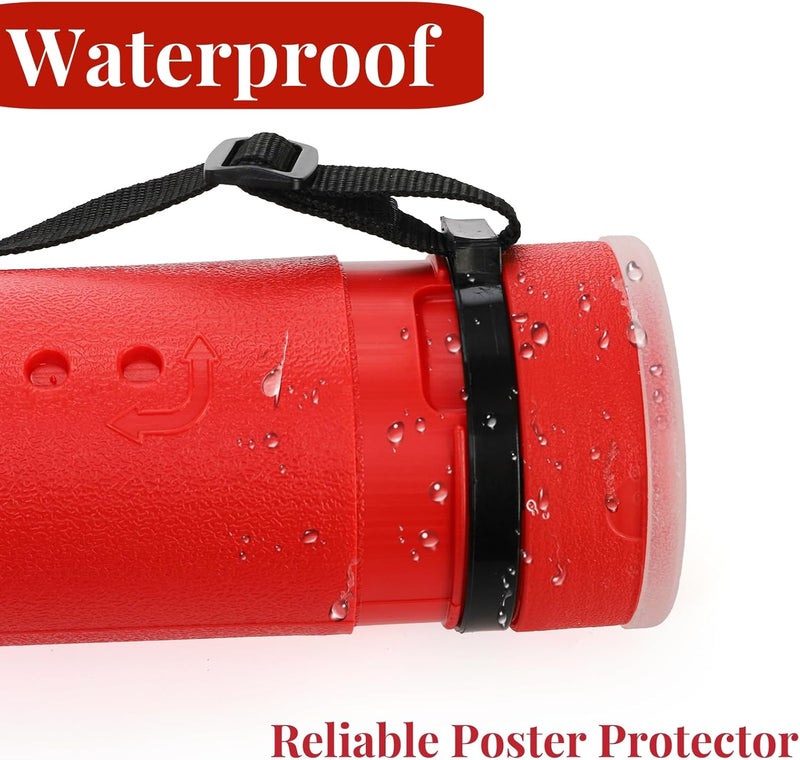 Eorbow 3 Packs Extendable Poster Tube, 25" to 42.5" Waterproof Blueprint Holder with Strap, Portable Telescoping Carrying Case with Lid for Maps, Art and Drawings, Round Storage Container for Document - Image 5